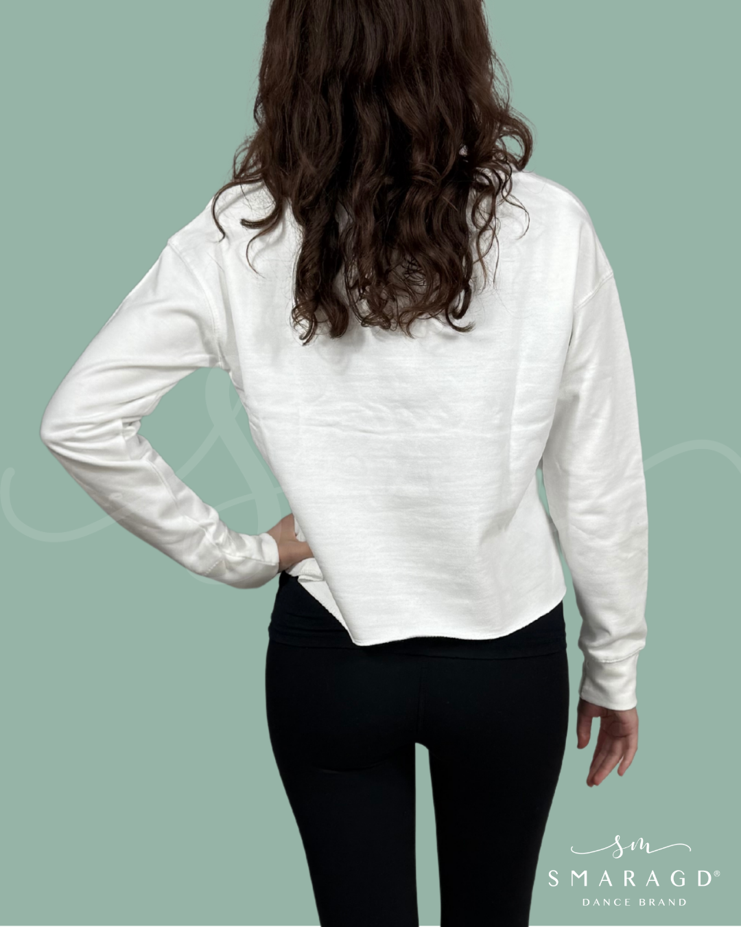 pulover crop SMARAGD BASIC - bela