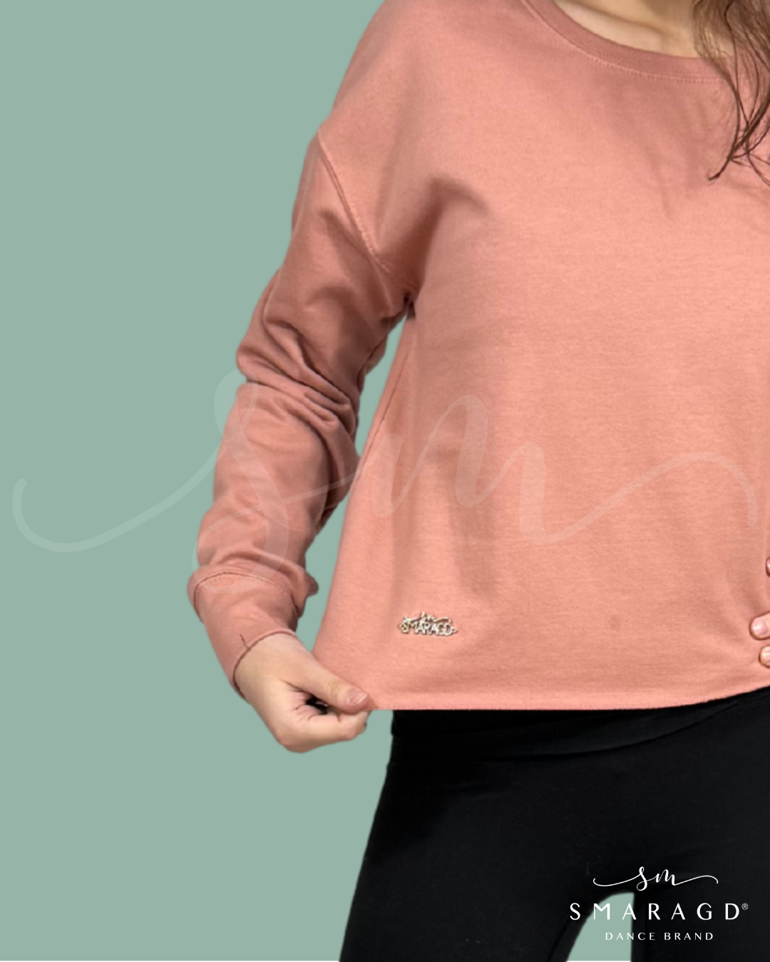 pulover crop SMARAGD BASIC - roza