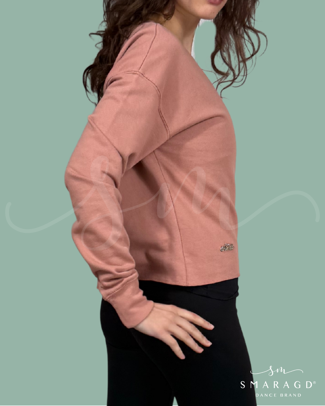 pulover crop SMARAGD BASIC - roza