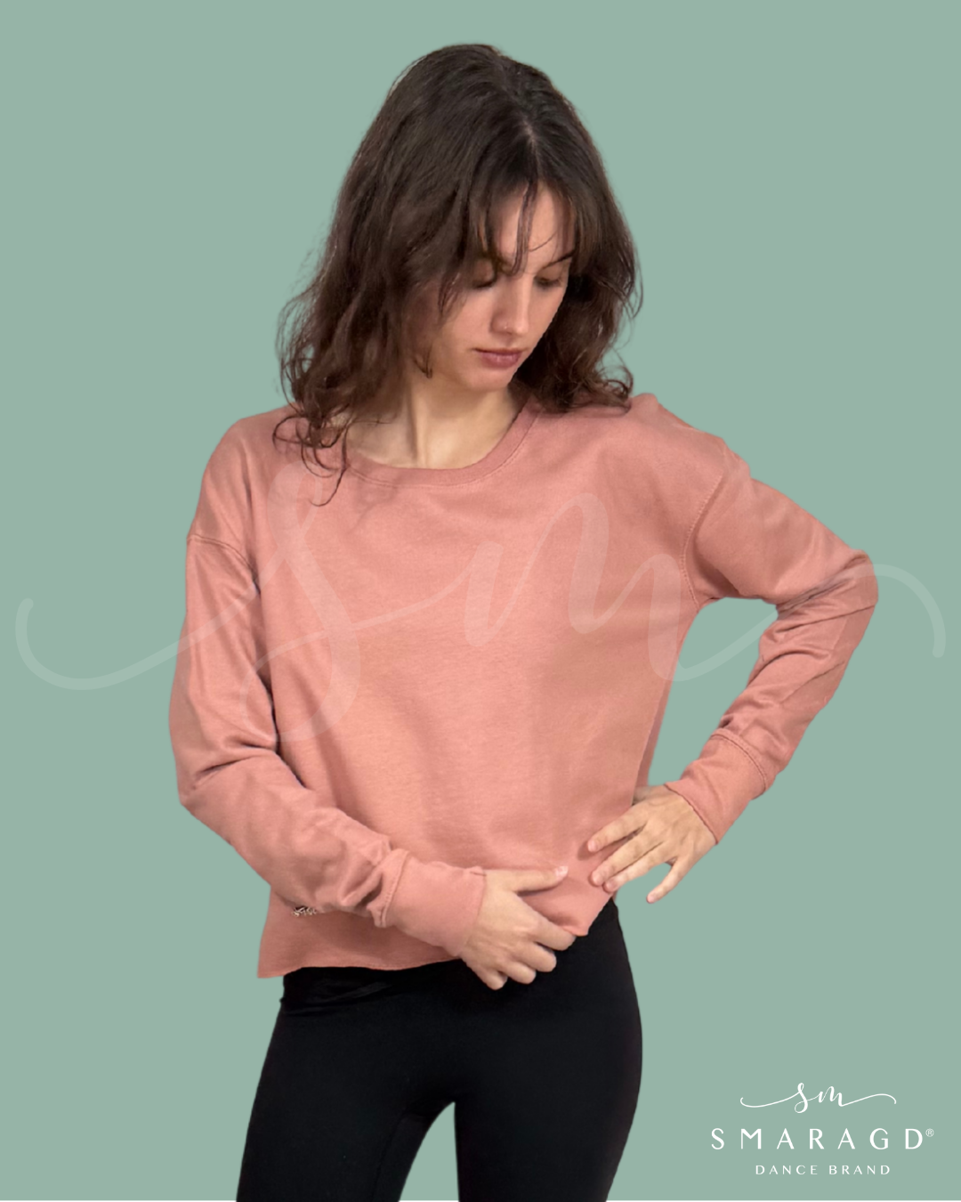 pulover crop SMARAGD BASIC - roza