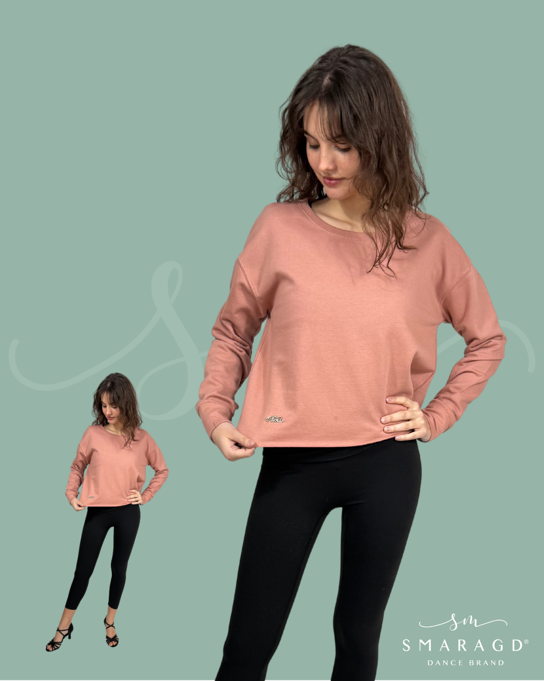 pulover crop SMARAGD BASIC - roza
